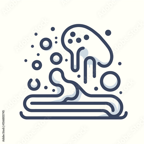 Abstract illustration of organic shapes and flowing forms, possibly representing a biological process or abstract concept.