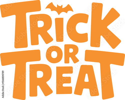 trick or treat text design, t shirt design concept vector.