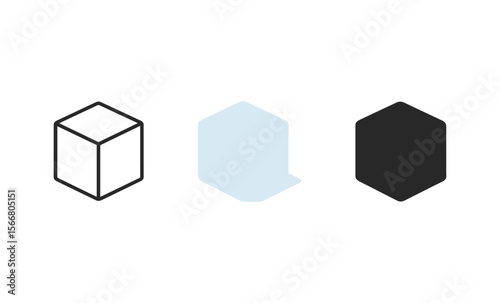 Minimalistic geometric cubes in monochrome and pastel tones