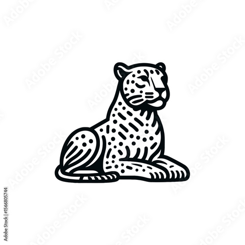 Vector Illustration of a Jaguar in Modern Flat Style
