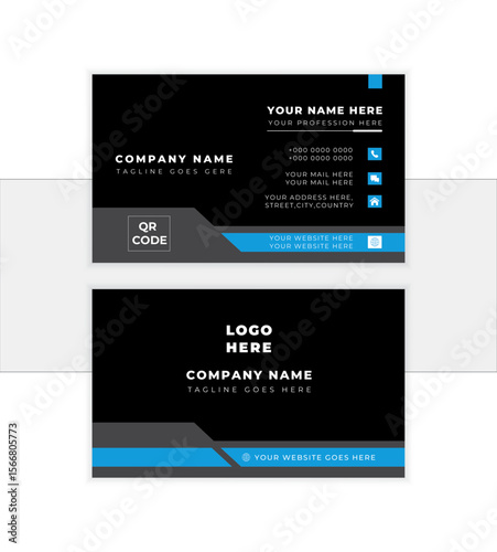 An elegant and simple business card design template. A clean and professional business card design template, visiting card. best for print items. editable vector illustration.
                