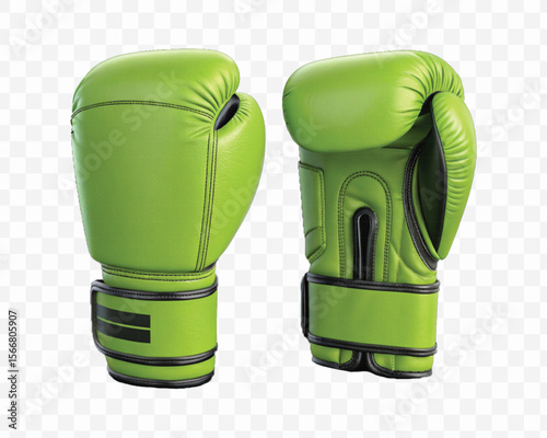 abstract 3d boxing gloves front and back view in different color style isolated on transparent background
