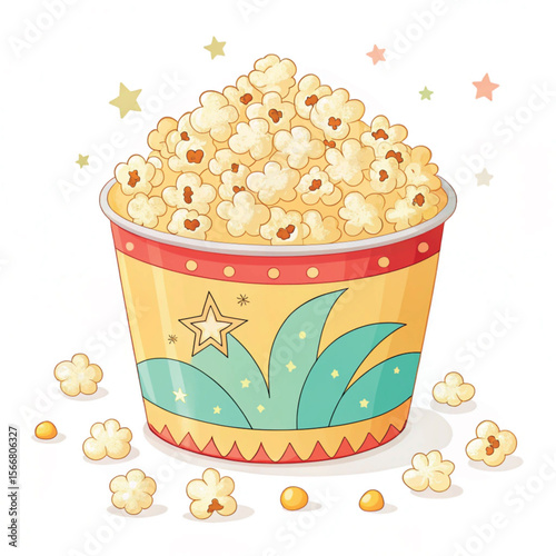 Seamless pop corn pattern. popcorn hand drawn 