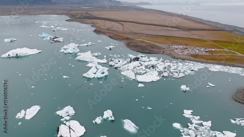 At the glacial lake Jökulsárlón in Iceland.