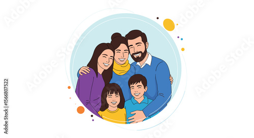 Capturing cherished moments a beautiful illustration of a happy family together embracing their bond of love and unity