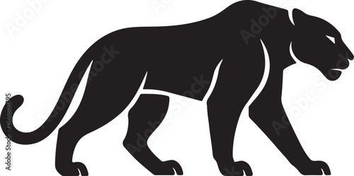 Black panther wild animal logo silhouette symbol for branding or sports team