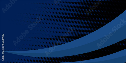 Vector blue line background curve element with black space for text and message design, overlapping layers