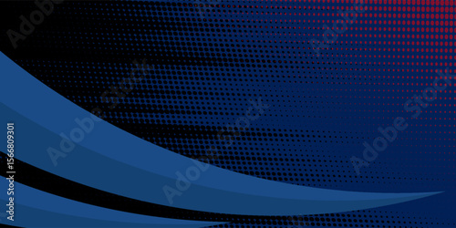 Vector blue line background curve element with black space for text and message design, overlapping layers