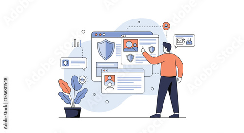 Illustrating enhanced cybersecurity measures for protecting digital assets and sensitive information in a modern business environment