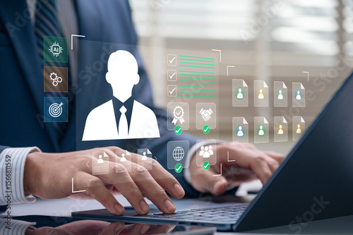 Foto HR recruitment automation system used for candidate screening, resume analysis,