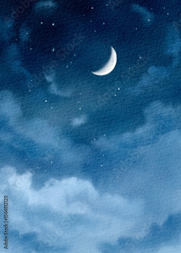 watercolor night sky