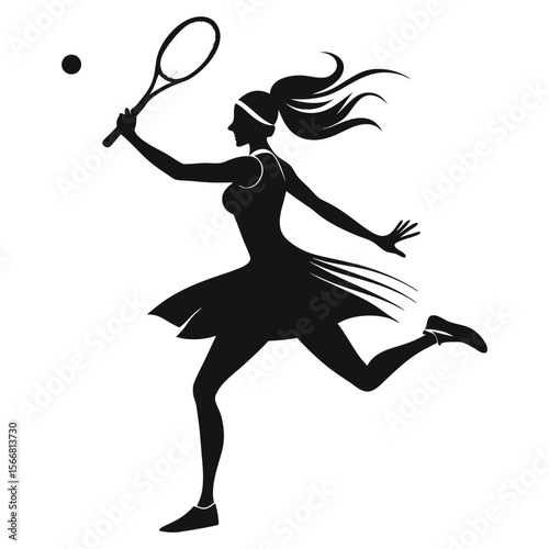tennis player silhouette vector