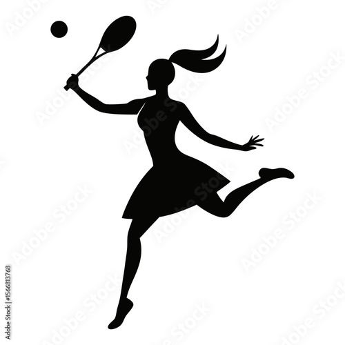 tennis player silhouette vector