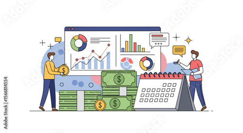 Illustrating financial planning and economic growth strategies with data visualization tools and business analytics techniques
