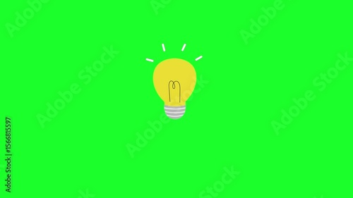 Animated neon light icon, Glowing neon light icon. Neon light animation signal. Idea of ​​neon lights, 4k green screen repeating.