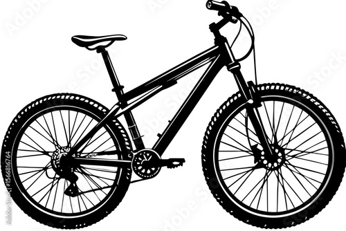 Powerful Mountain Bike Design Vector Illustration of a Rugged All-Terrain Bicycle