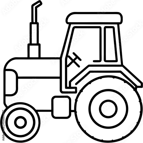 Minimalist Farm Tractor Silhouette Design