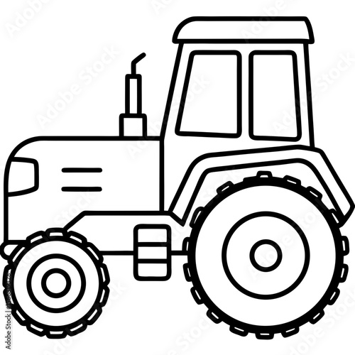Minimalist Farm Tractor Silhouette Design