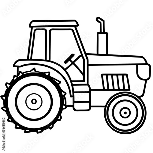 Minimalist Farm Tractor Silhouette Design
