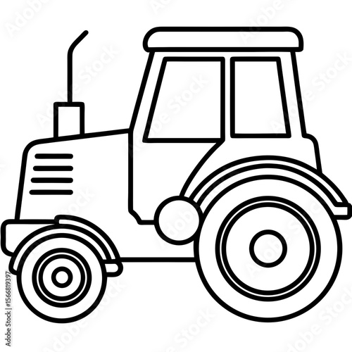 Minimalist Farm Tractor Silhouette Design