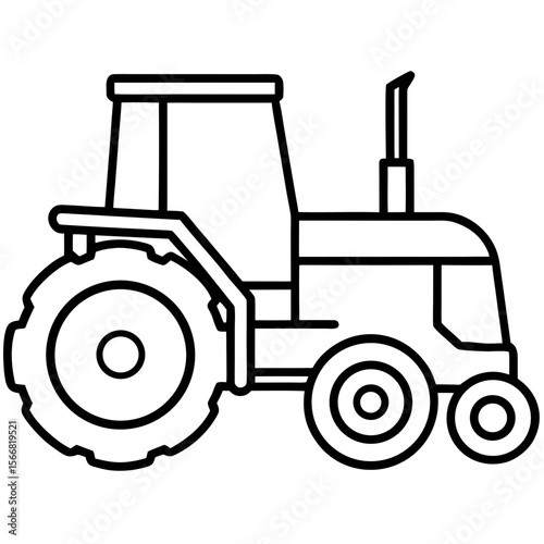 Minimalist Farm Tractor Silhouette Design