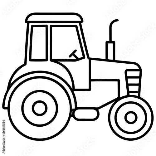 Minimalist Farm Tractor Silhouette Design