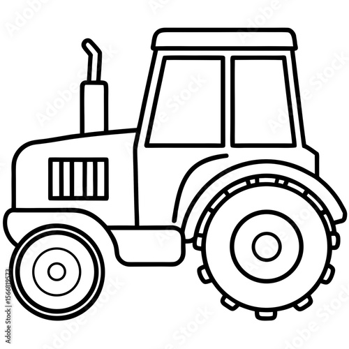 Minimalist Farm Tractor Silhouette Design