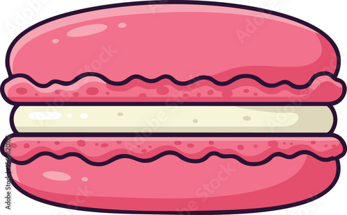 Pink macaron dessert sweet treat vector illustration for bakery and pastry design 