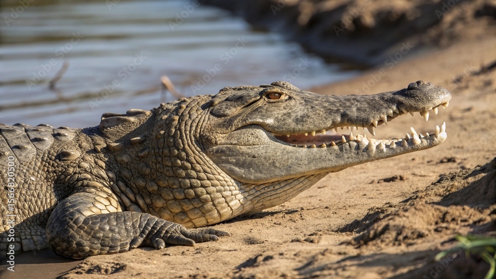 Fototapeta premium Crocodile, sharp and realistic, Photo, Natural light