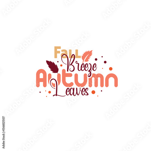 Autumn sale round banner. fall ad circle shape with liquid form at the center and text offer a sign—red, orange abstract leaves in simple flat paper cut style.
