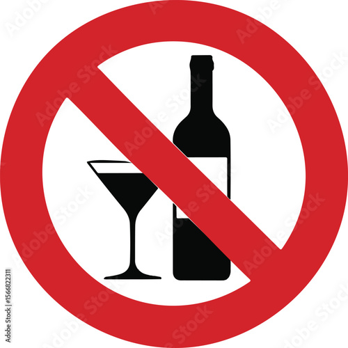No alcohol drinks sign