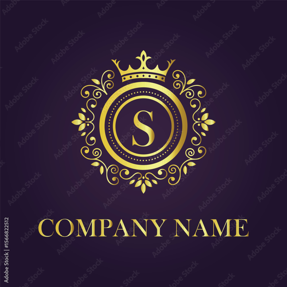 Naklejka premium Letter luxury gold logo concept