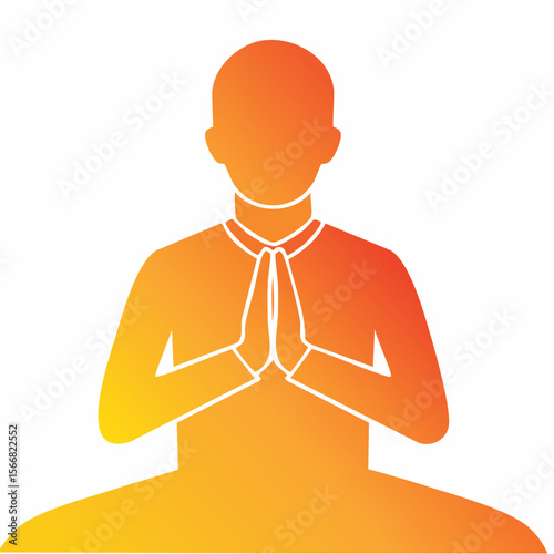 Vector illustration of a Christian man in prayer