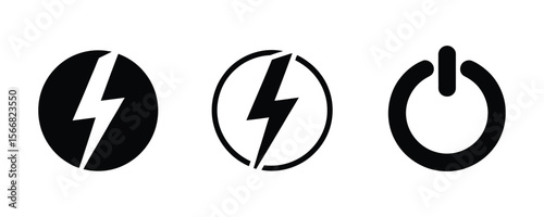 Print“Power Button Icon Collection – On/Off Symbols in Minimal Flat and Line Styles for Digital Interfaces, Control Panels, UI Kits”