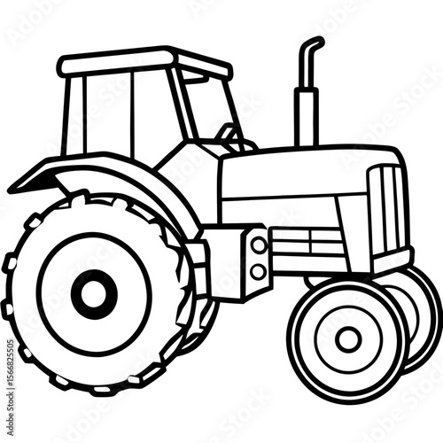 Retro Agricultural Tractor Illustration