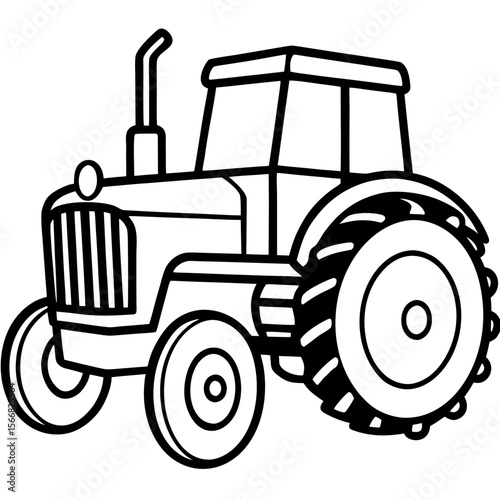 Retro Agricultural Tractor Illustration