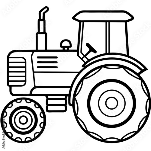 Retro Agricultural Tractor Illustration