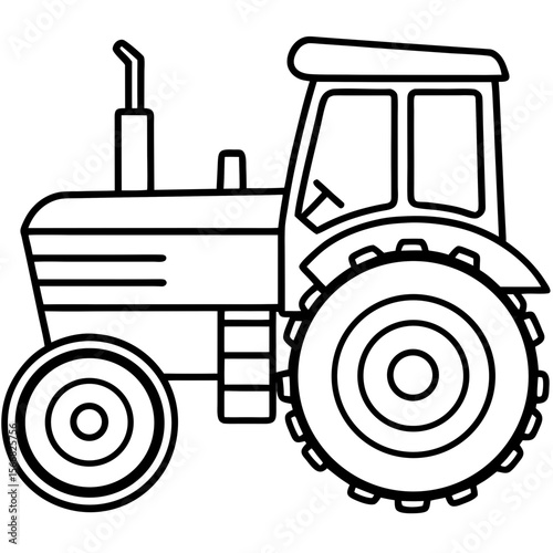 Retro Agricultural Tractor Illustration