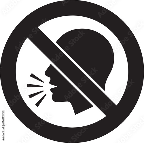 No talking vector sign