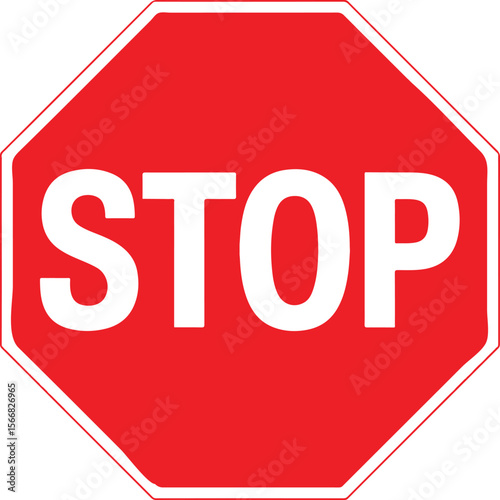 Red stop sign icon vector illustration