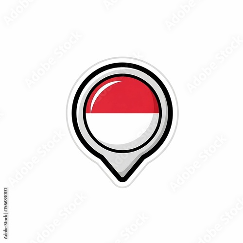 Free Download Indonesia Flag Pin Sleek Map Pointer with National Colors and Modern Design. - GFXLoad