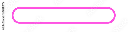 Rounded pink neon outline bar shape isolated on white background. Simple modern UI or design element useful for web, interface, buttons, or infographic components.