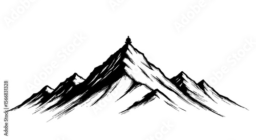 Mountain peak vector illustration.