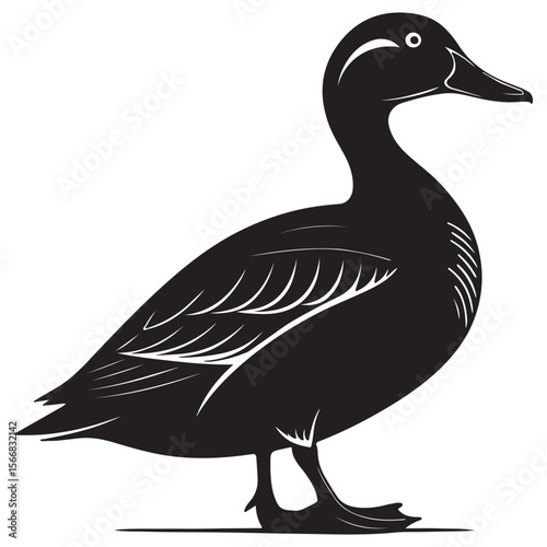 Silhouette black of a duck vector illustration design