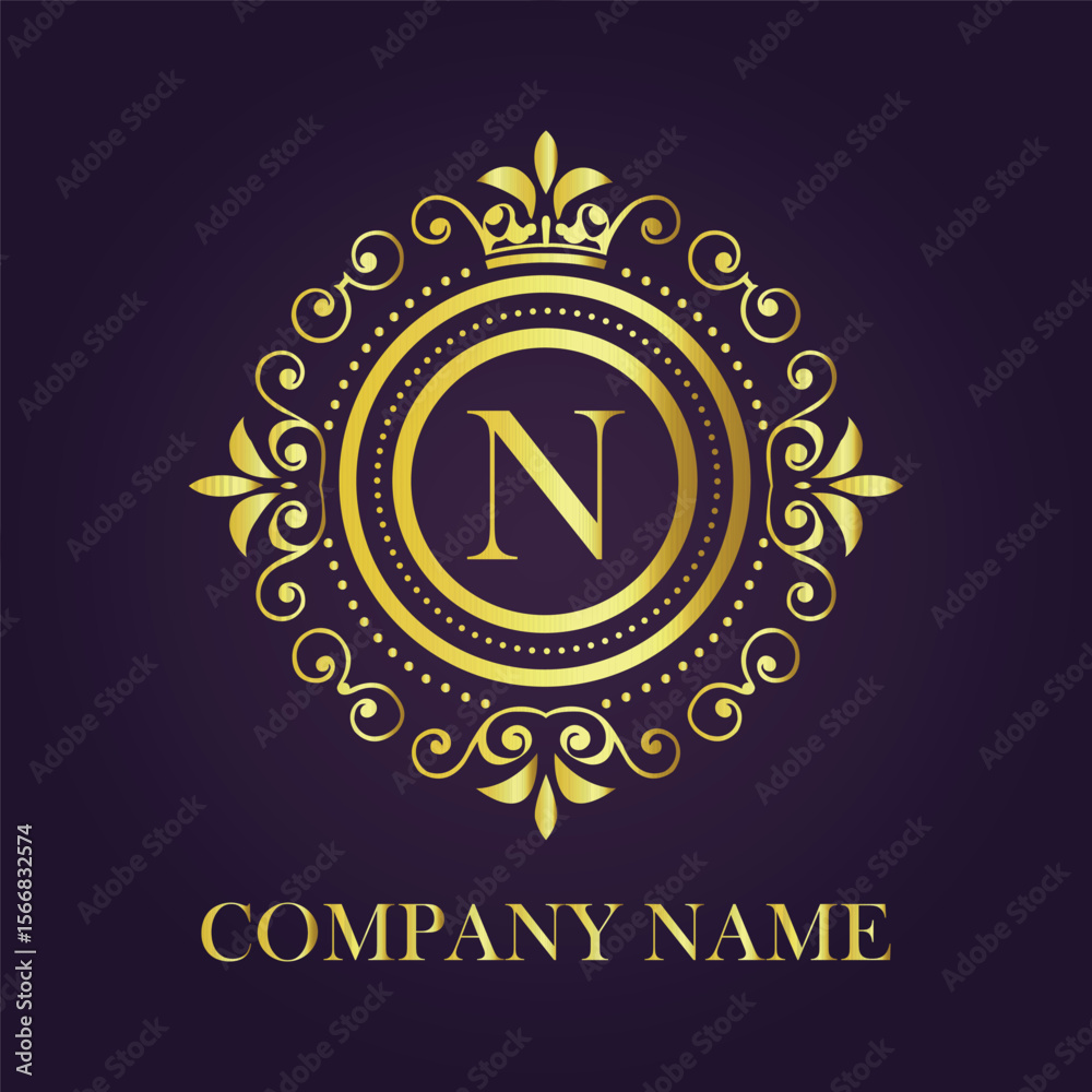 Fototapeta premium Letter luxury gold logo concept