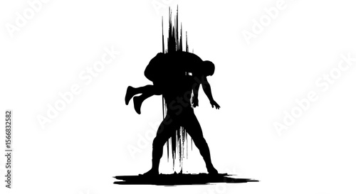 Savior Silhouette Strong Rescue with Support.