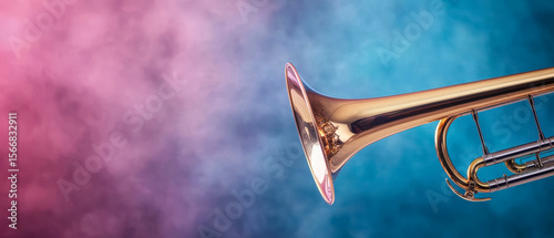 music education with instrument learning and skill development. Beginner trombone player practicing slide positions, strengthening muscle coordination and accuracy