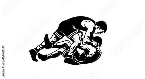 Wrestling match action Sport competition.