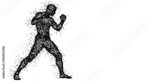 Boxer Abstract Art Fight Sport Health.