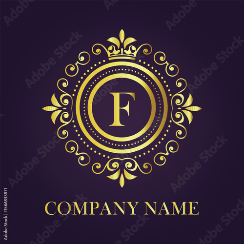 Letter  luxury gold logo concept